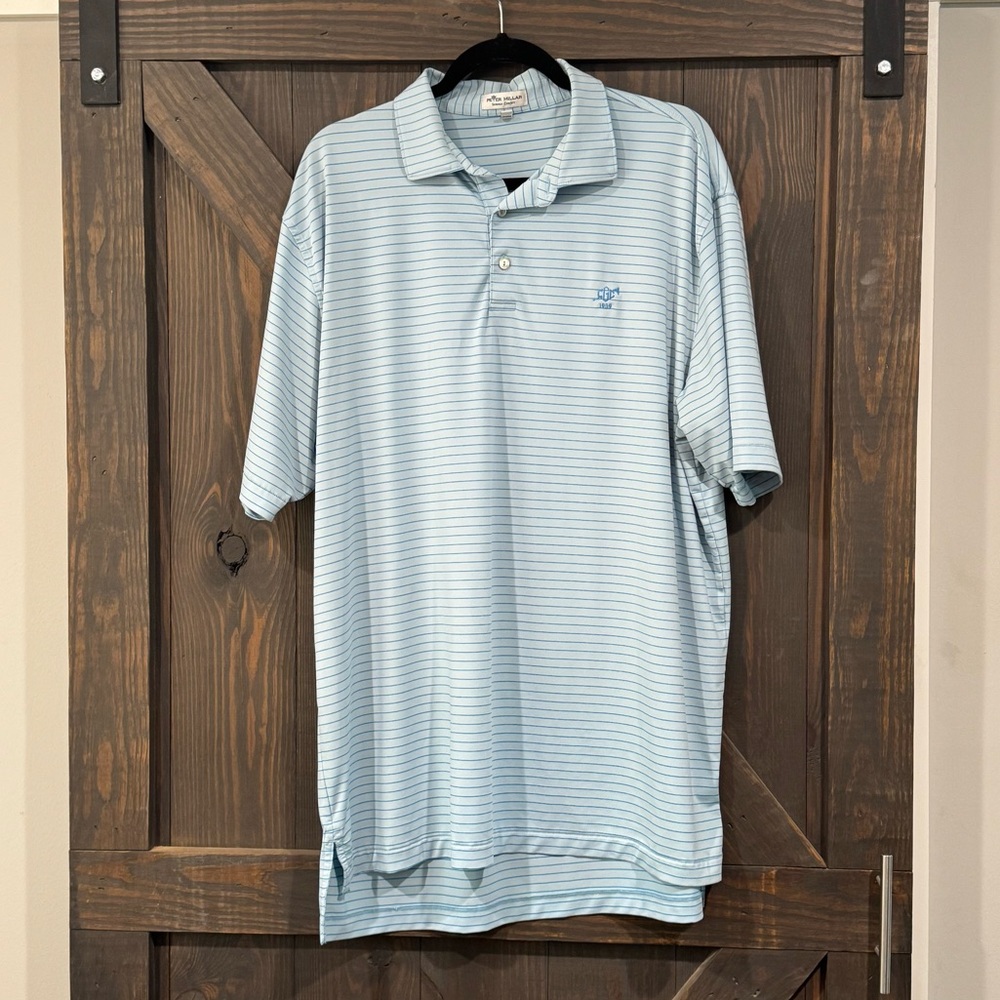 Peter Millar Summer Comfort Blue Striped Golf Polo Shirt Short Sleeve Size‎ XL - Picture 7 of 7